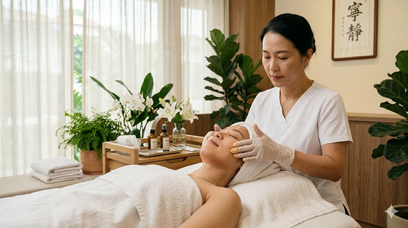 Luxury facial spa treatment